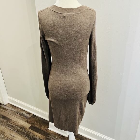 The Limited Women’s Brown Woven V Neck Dress XS - Picture 4 of 6